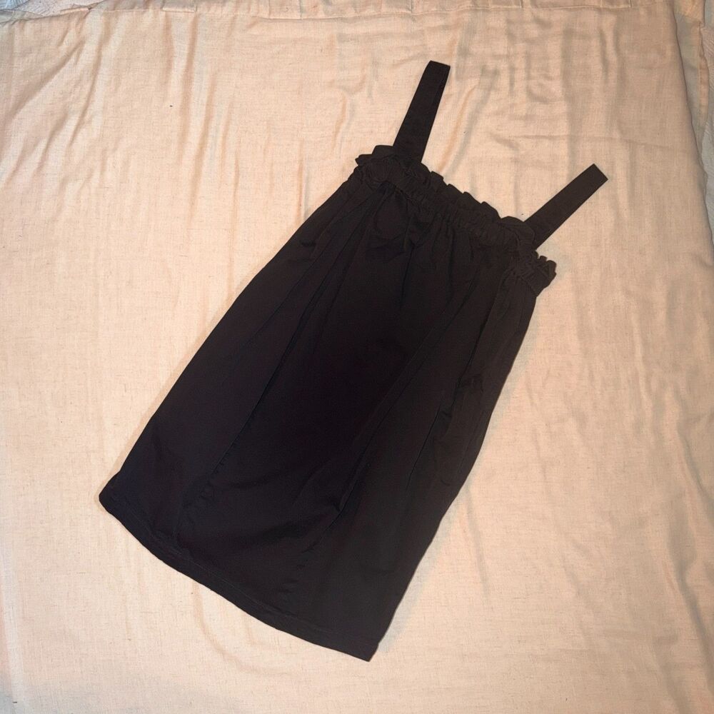 OG Everlane Organic Cotton Poplin black paperbag dress Medium